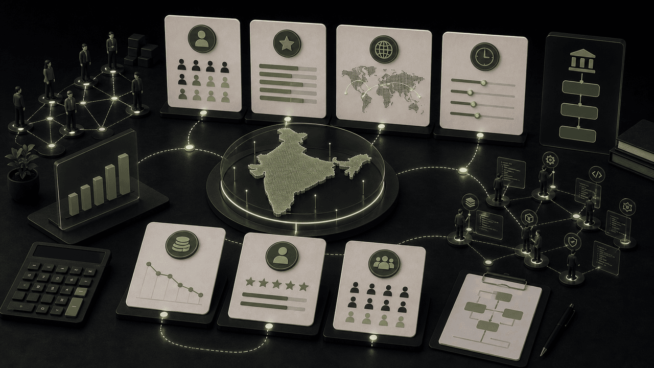 Infographic outlining India's Laravel talent advantages: 3x lower cost, high proficiency, and 500K+ developers.