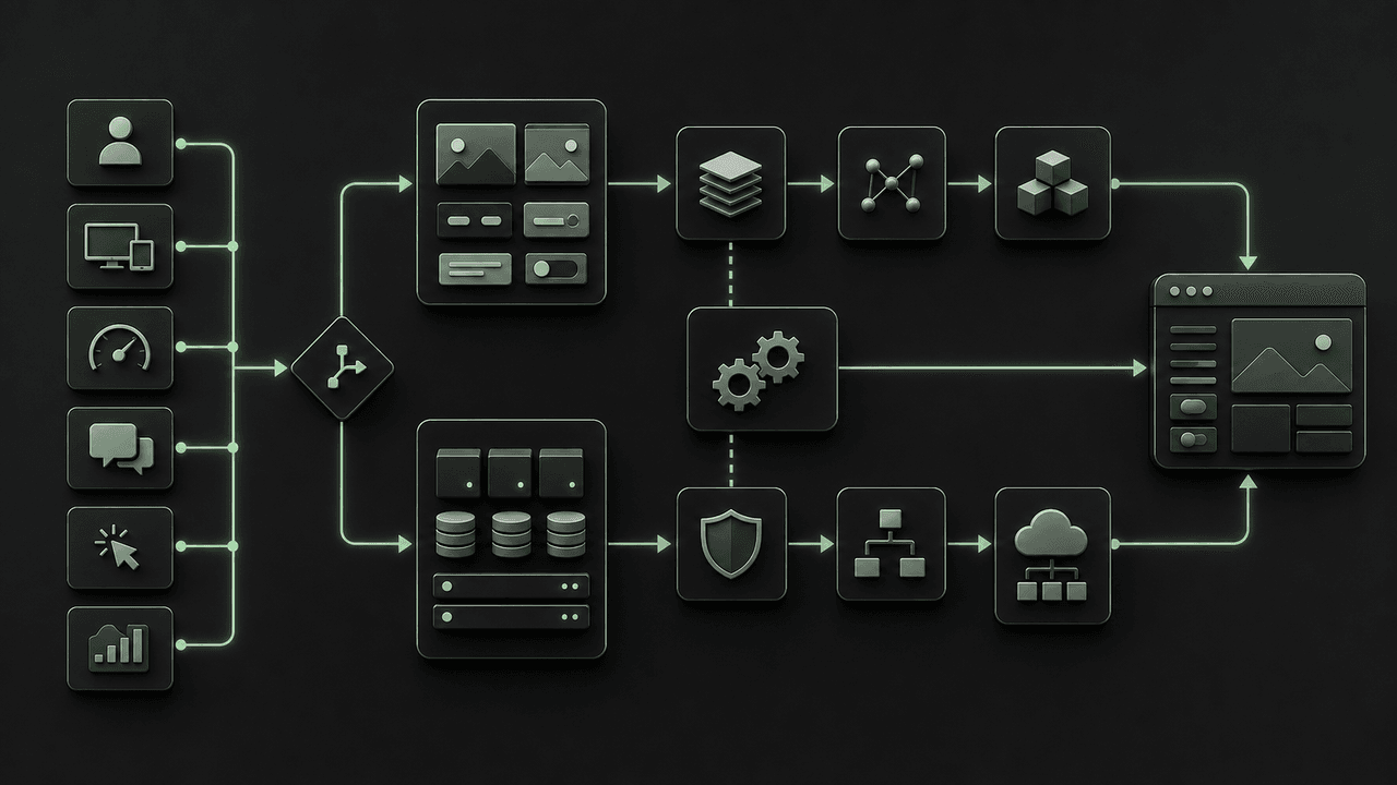 Flowchart guiding users on when to choose React and Laravel for modern, interactive applications.